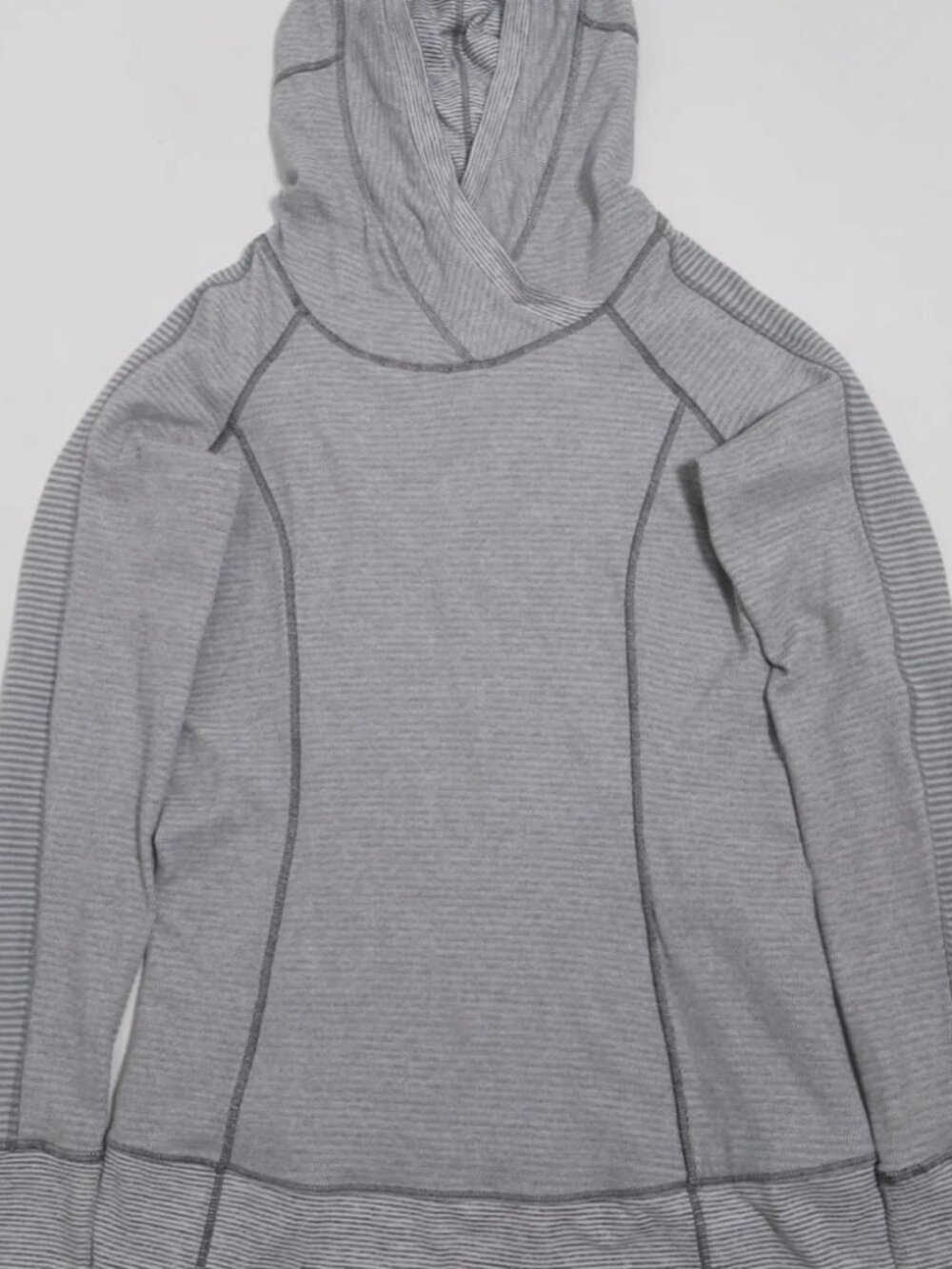 Lululemon Think Fast Hoodie Mini Check Pique White Heathered Slate Tonka Strip 8
